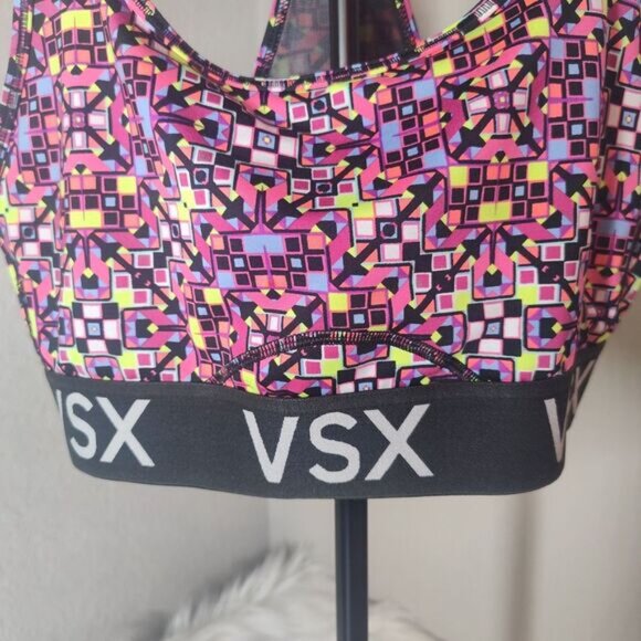 VICTORIA'S SECRET VSX THE PLAYER RACERBACK SPORT/YOGO BRA SMALL‎ MULTICOLOR - Picture 3 of 5
